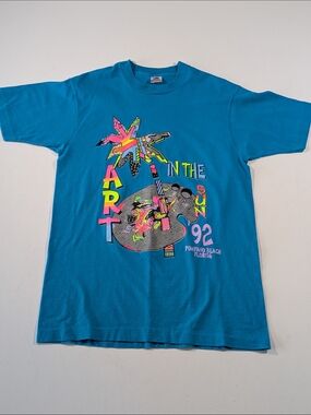 Vintage 92 Art in the Sun Pompano Beach Tee - Single Stitch Fruit of the Loom